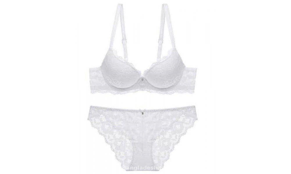 Exclusive White net Bra Panty Set for Women