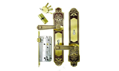 High Security System Main Door Brass Handle Lock - 1 pc