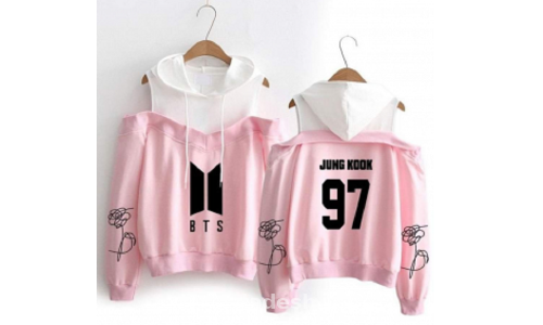 Off shoulder hoodie on sale bts